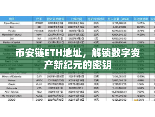币安链ETH地址，解锁数字资产新纪元的密钥