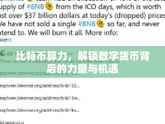比特币算力，解锁数字货币背后的力量与机遇