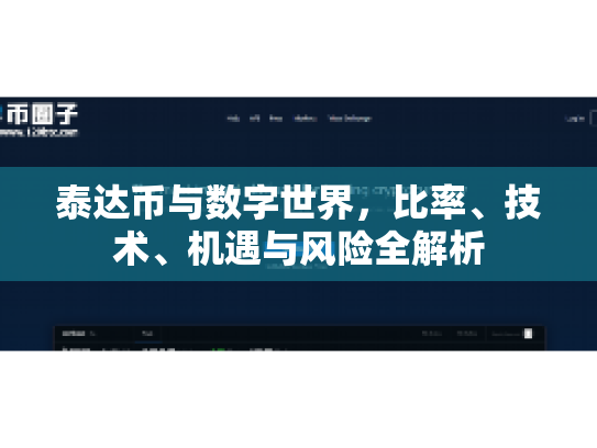 泰达币与数字世界，比率、技术、机遇与风险全解析
