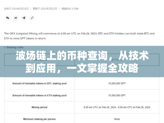 波场链上的币种查询，从技术到应用，一文掌握全攻略