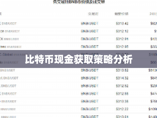 比特币现金获取策略分析