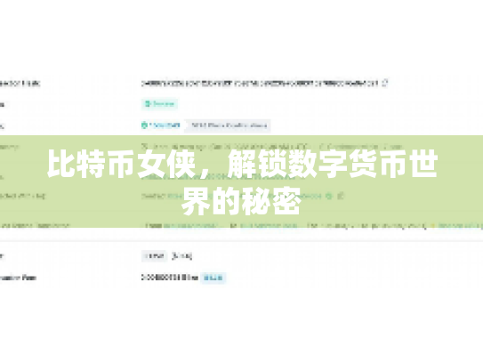 比特币女侠，解锁数字货币世界的秘密