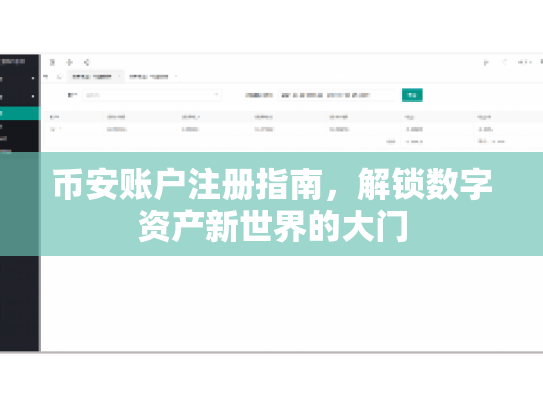 币安账户注册指南,解锁数字资产新世界的大门 币安账户注册指南,解锁数字资产新世界的大门