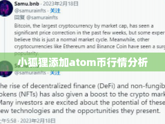 小狐狸添加atom币行情分析 小狐狸添加atom币行情分析
