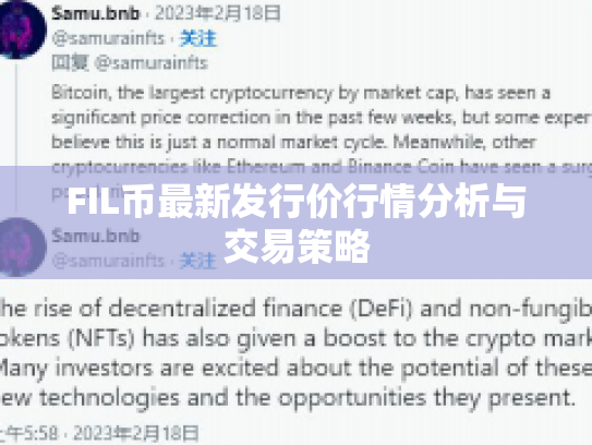 FIL币最新发行价行情分析与交易策略