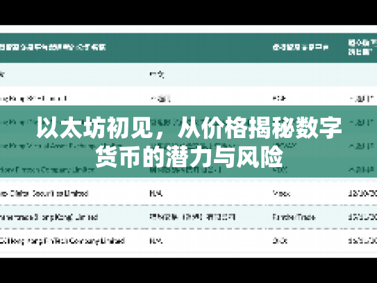 以太坊初见，从价格揭秘数字货币的潜力与风险