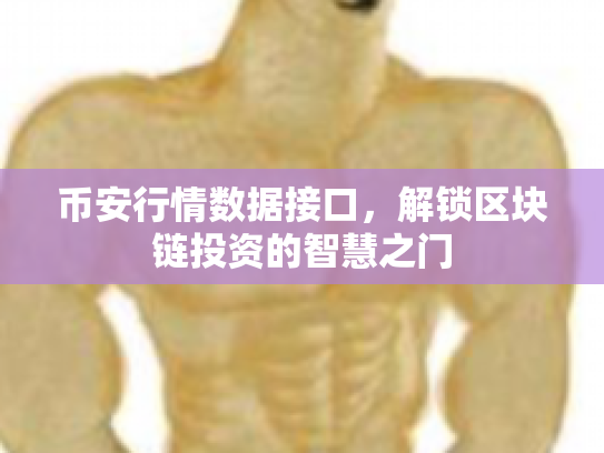 币安行情数据接口，解锁区块链投资的智慧之门